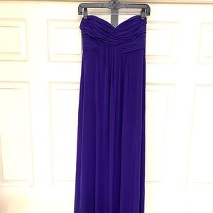 Purple strapless floor length gown worn once